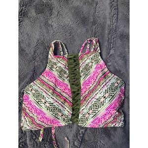 Plus sized halter bathing suite bikini top